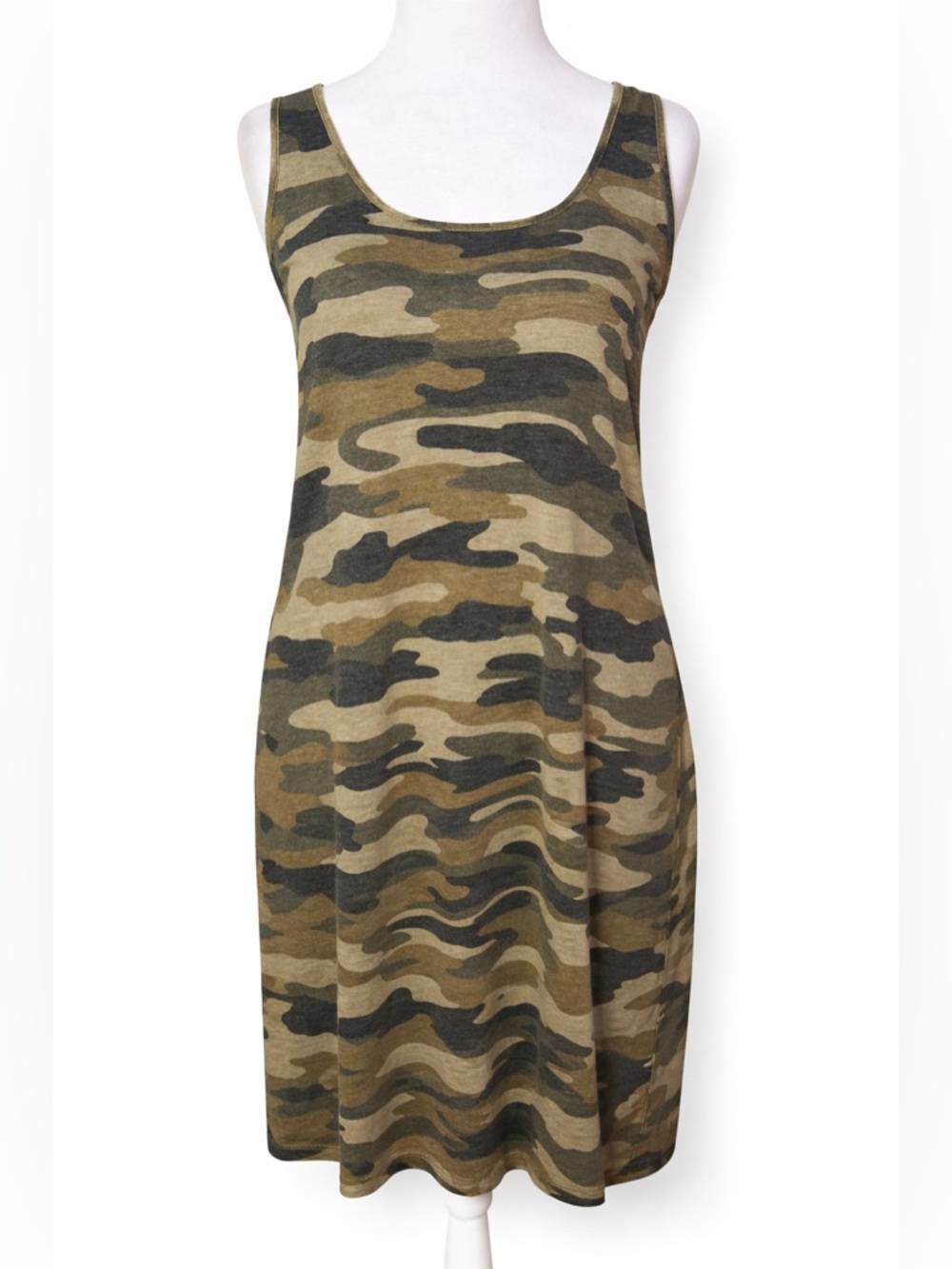 Lucky Brand NWT Camo Sleeveless Knit Dress Size L Casual Stretch